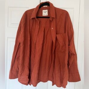 Abercrombie & Fitch Burnt Orange Women’s Oversized Collared Shirt